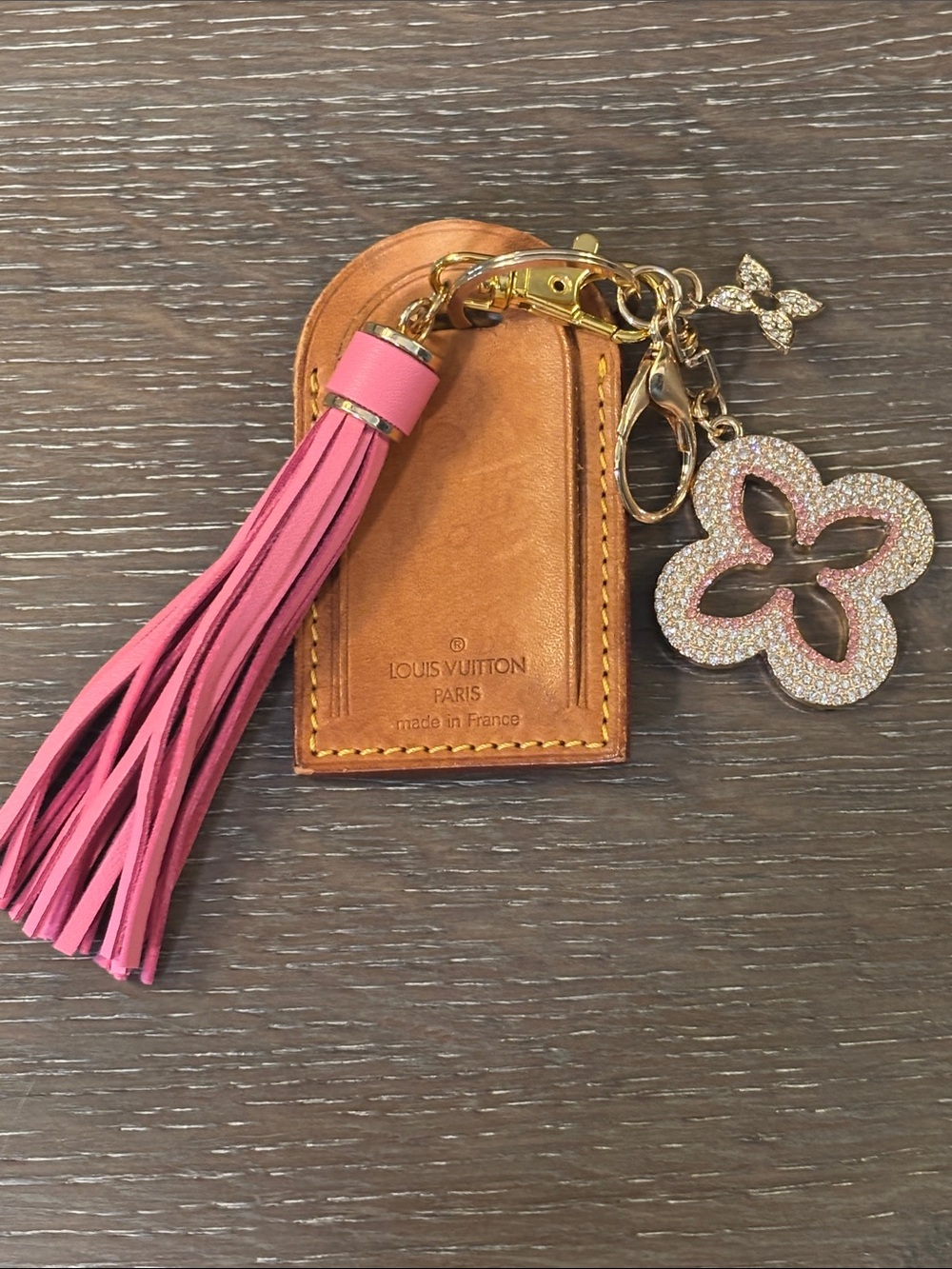 Louis Vuitton Luggage Tag with Unbranded tassel and key charm